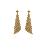 Chainmail Mesh Fancy Color Diamond Earrings