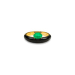 Cleopatra Black Enamel Oval Ring