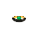 Cleopatra Black Enamel Oval Ring