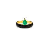 Cleopatra Black Enamel Pear Cleopartra Ring