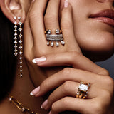 Dancing Linear Kite & Trillion Diamond Drop Earrings