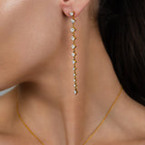 Dancing Linear Princess Diamond Drop Earrings