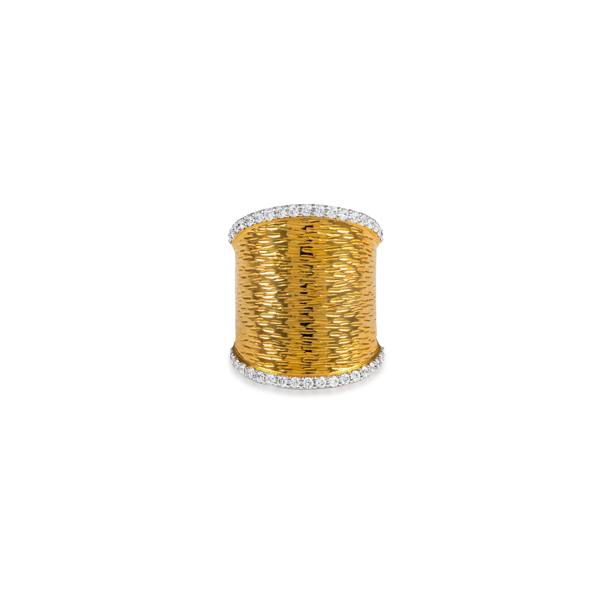 Diamond Edged Texture Ring