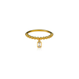 Diamond Emerald Drop Ring