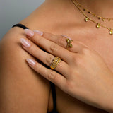 Diamond Emerald Drop Ring