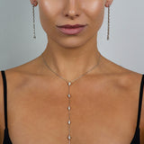 Diamond Marquise Lariat Necklace White Gold