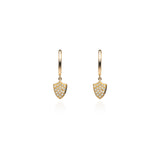 Diamond Pave Shield Earrings