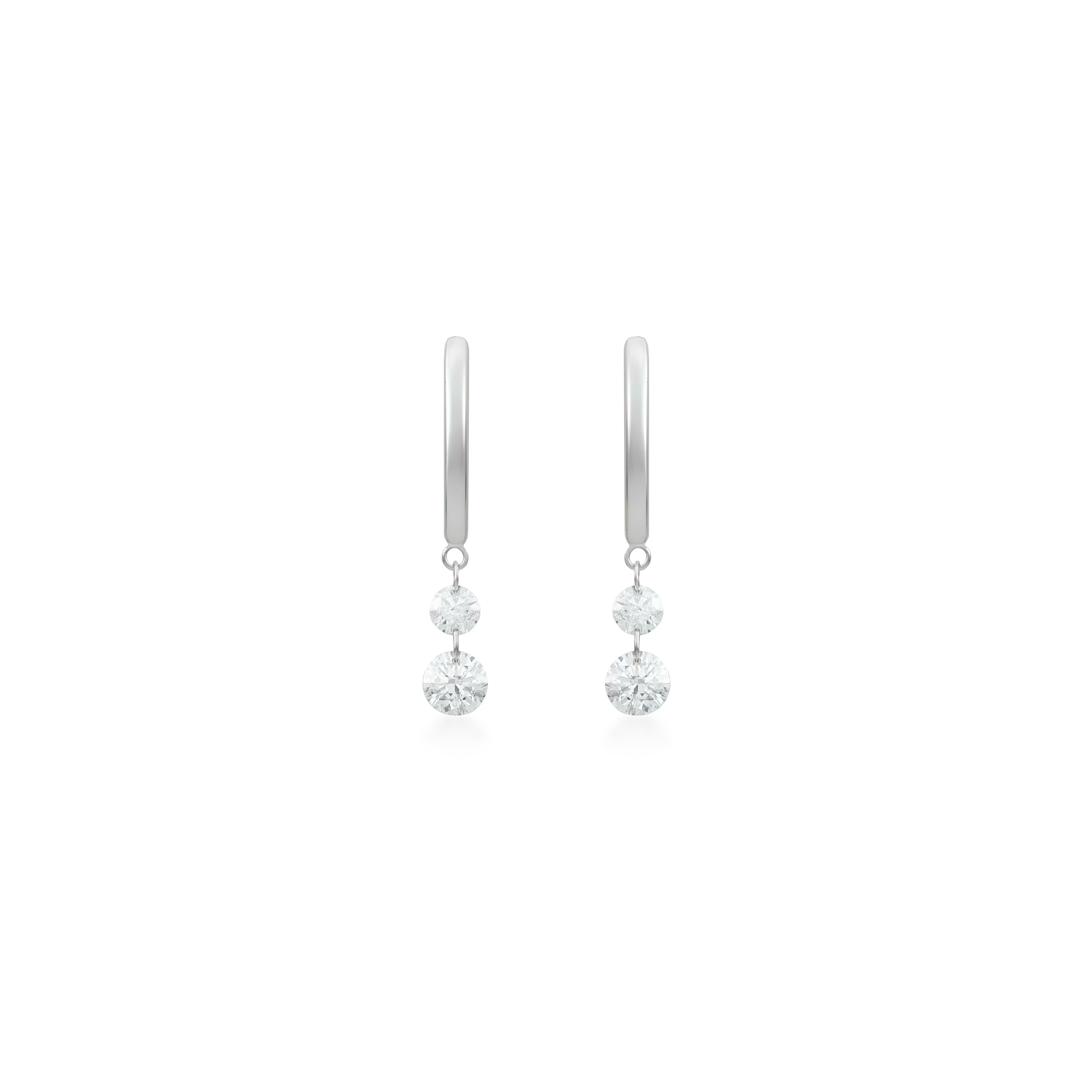 Double Drilled Diamond Huggies