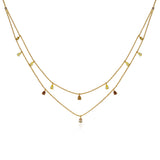 Double Layer Pear Shape Diamond Drop Necklace