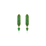 Stardust Emerald Pave Pear Drop Hoops
