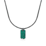 Large Emerald Dog Tag Necklace