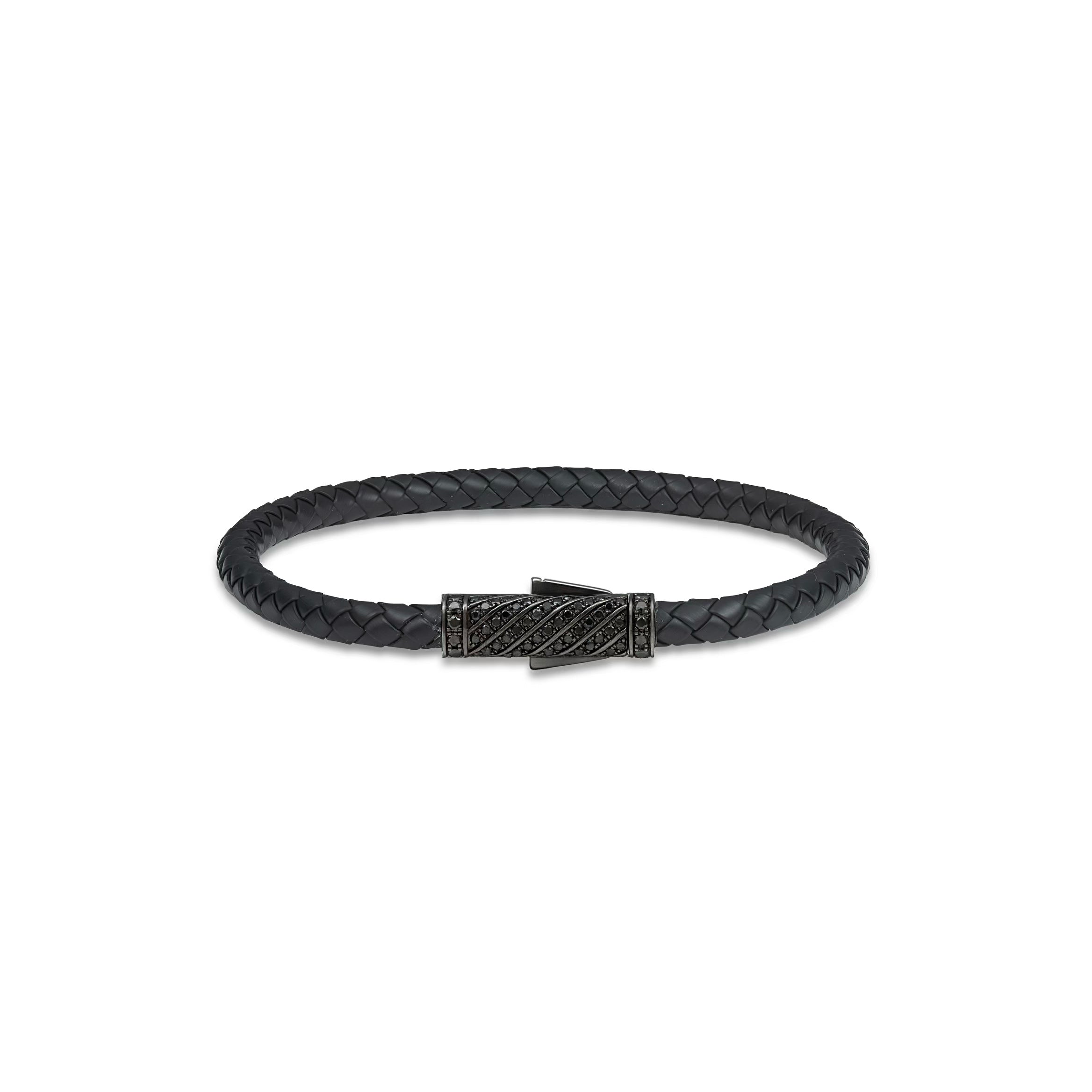 Black Diamond Leather Bracelet