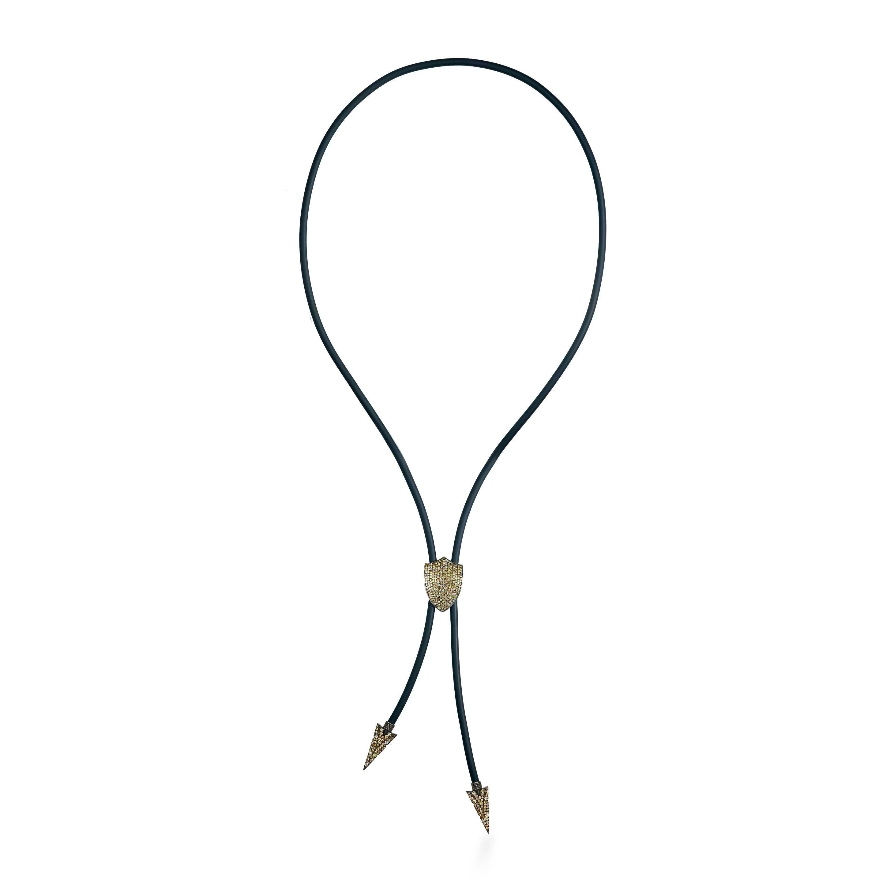 Natural Color Shield Bolo Necklace