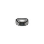 Black Diamond Emerald Cut Signet Ring