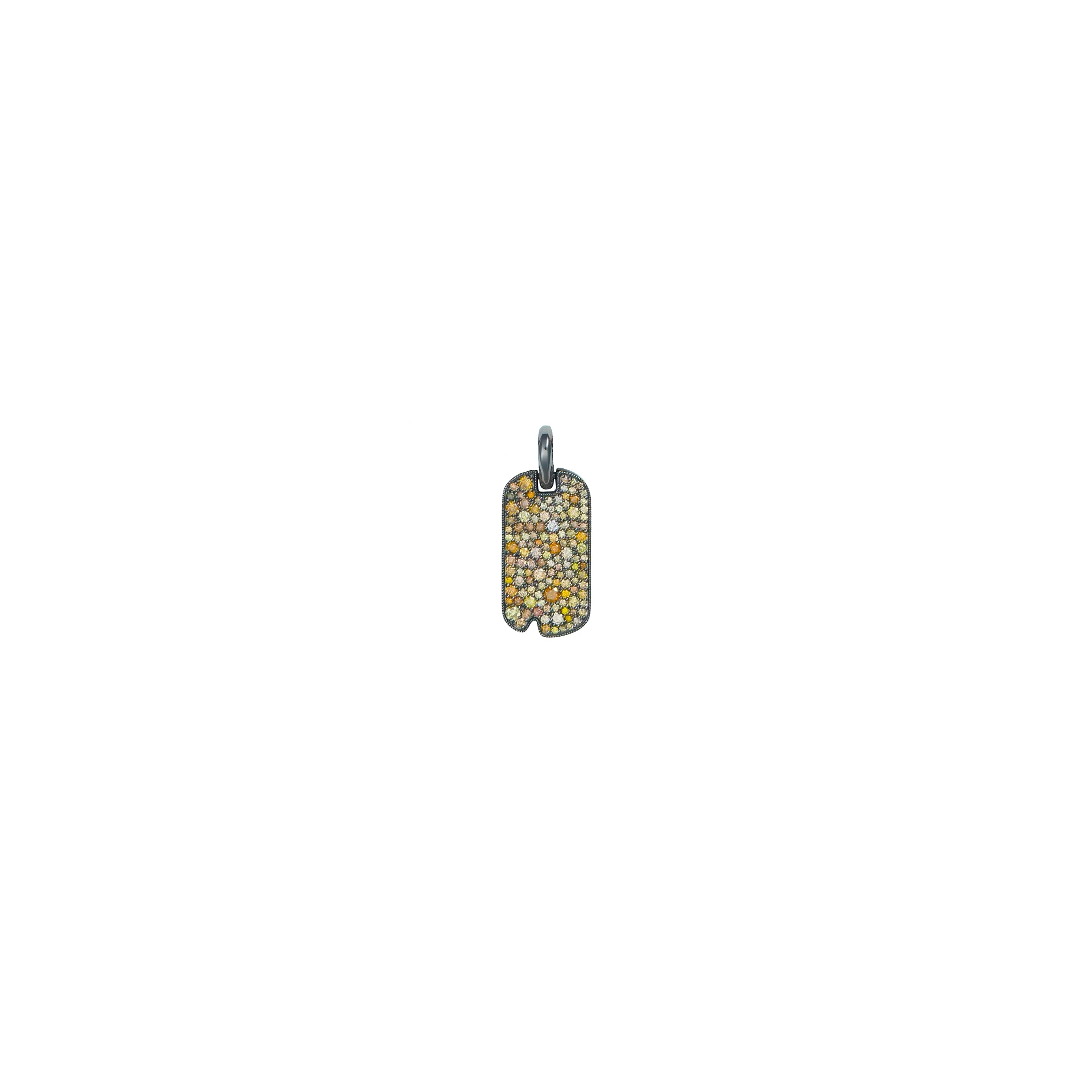 Petite Natural Color Diamond Dog Tag