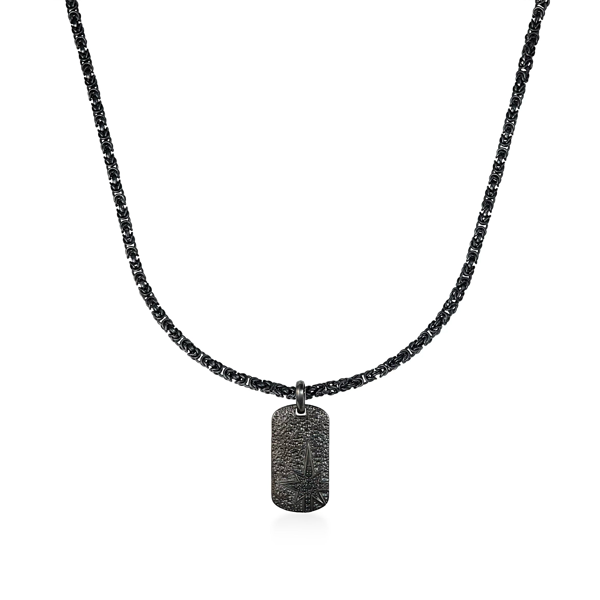 Black Diamond North Star Dog Tag Necklace