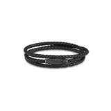 Black Diamond Leather Wrap Bracelet