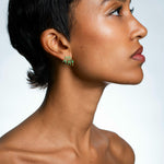 Emerald Asymmetrical Pear Cage Earrings