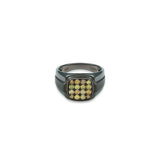 Natural Color Diamond Signet Ring