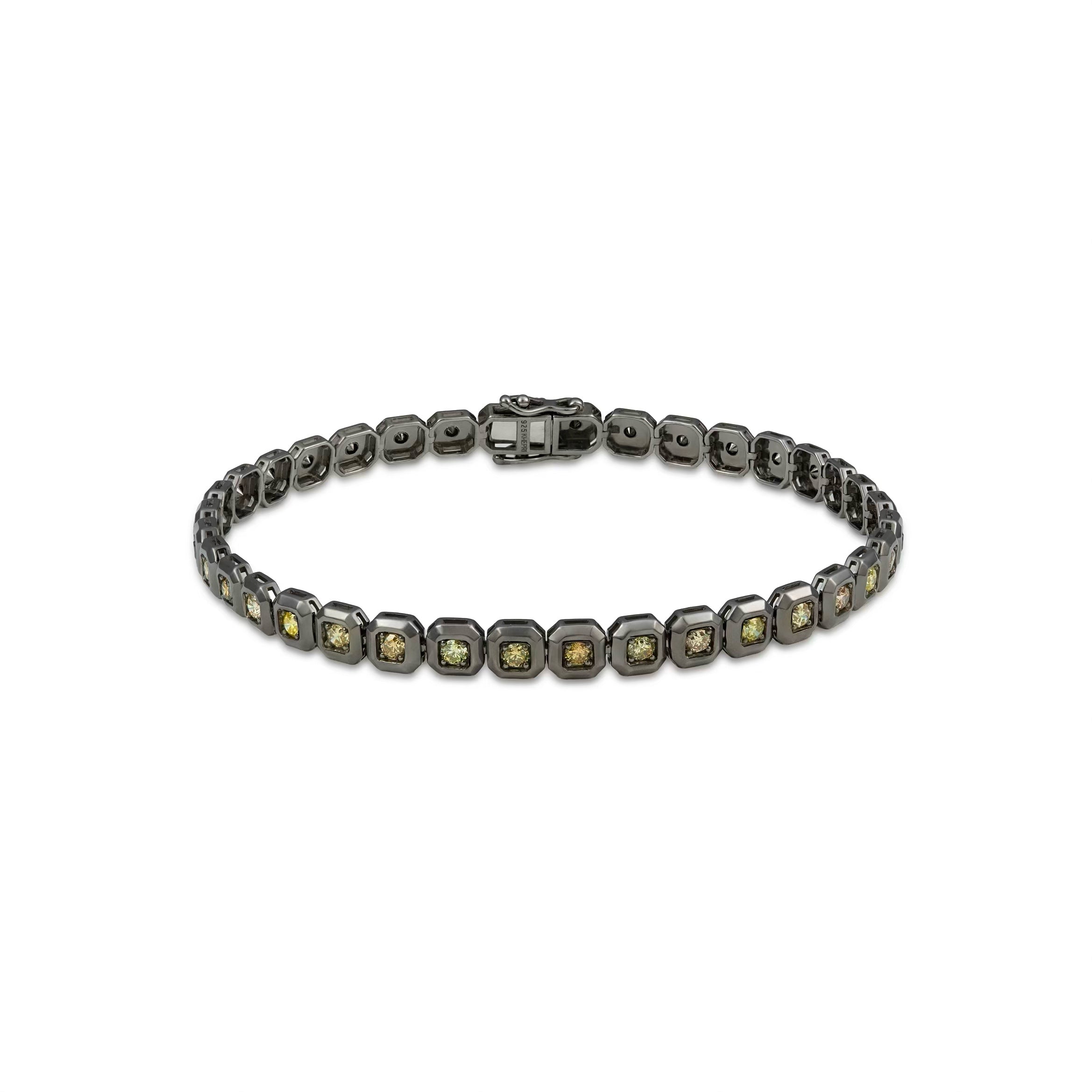 Natural Color Diamond Radiant-Cut Bracelet
