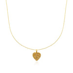 Petite Natural Color Mesh Heart Necklace