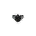 Black Diamond Pave Shield Pinky Ring