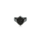 Black Diamond Pave Shield Pinky Ring