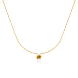 East West Oval Diamond Bezeled Shield Necklace
