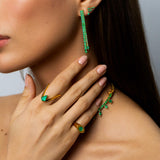Emerald Double Linear Earring