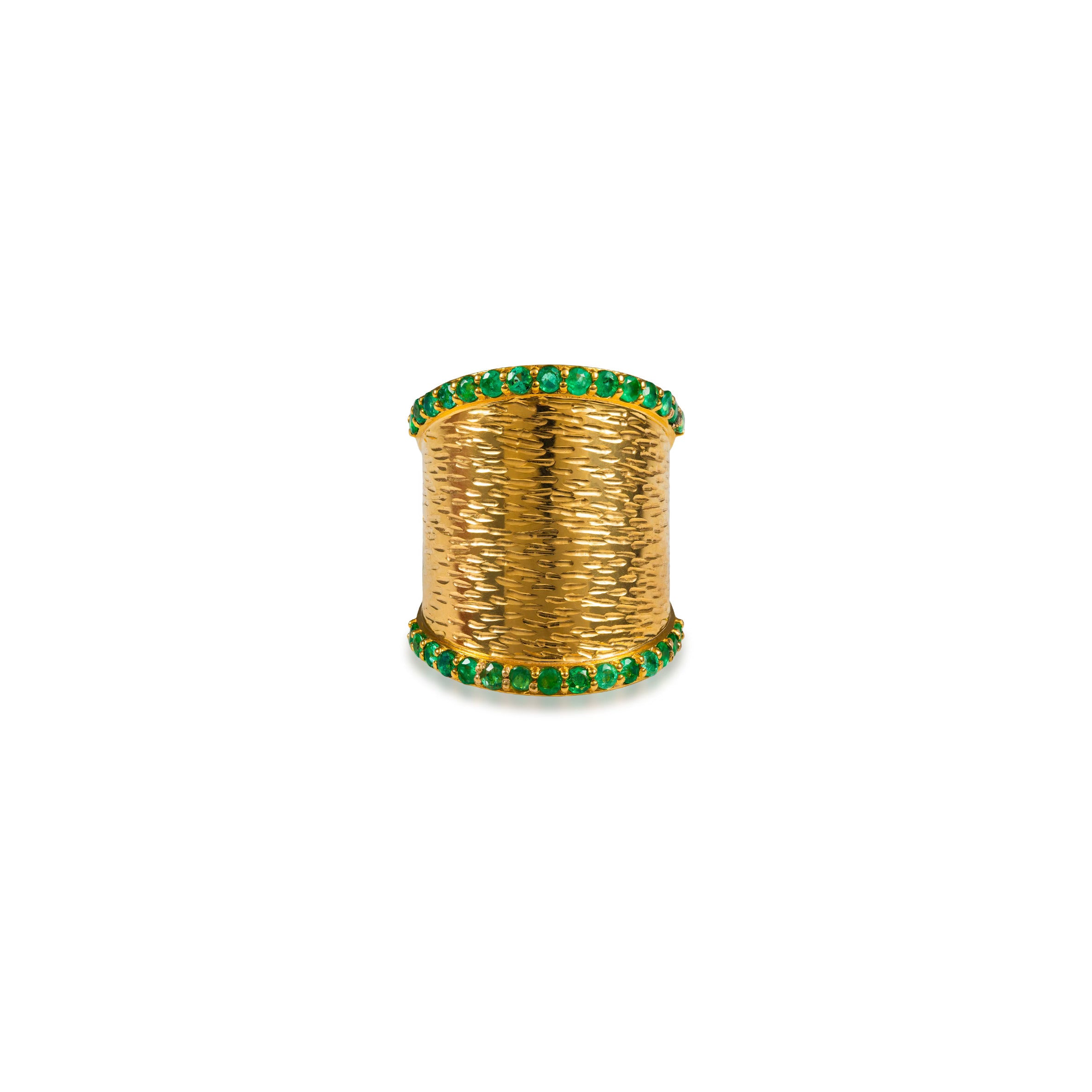 Emerald Edged Texture RIng