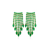 Emerald Fringe Diamond Earrings