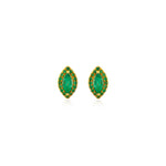 Emerald Halo Marquise Earrings