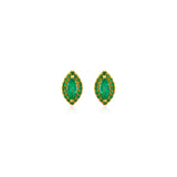 Emerald Halo Marquise Earrings