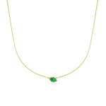Emerald Halo Marquise Necklace