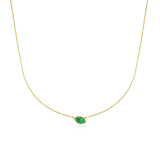 Emerald Halo Marquise Necklace