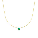 Emerald Halo Pear Necklace