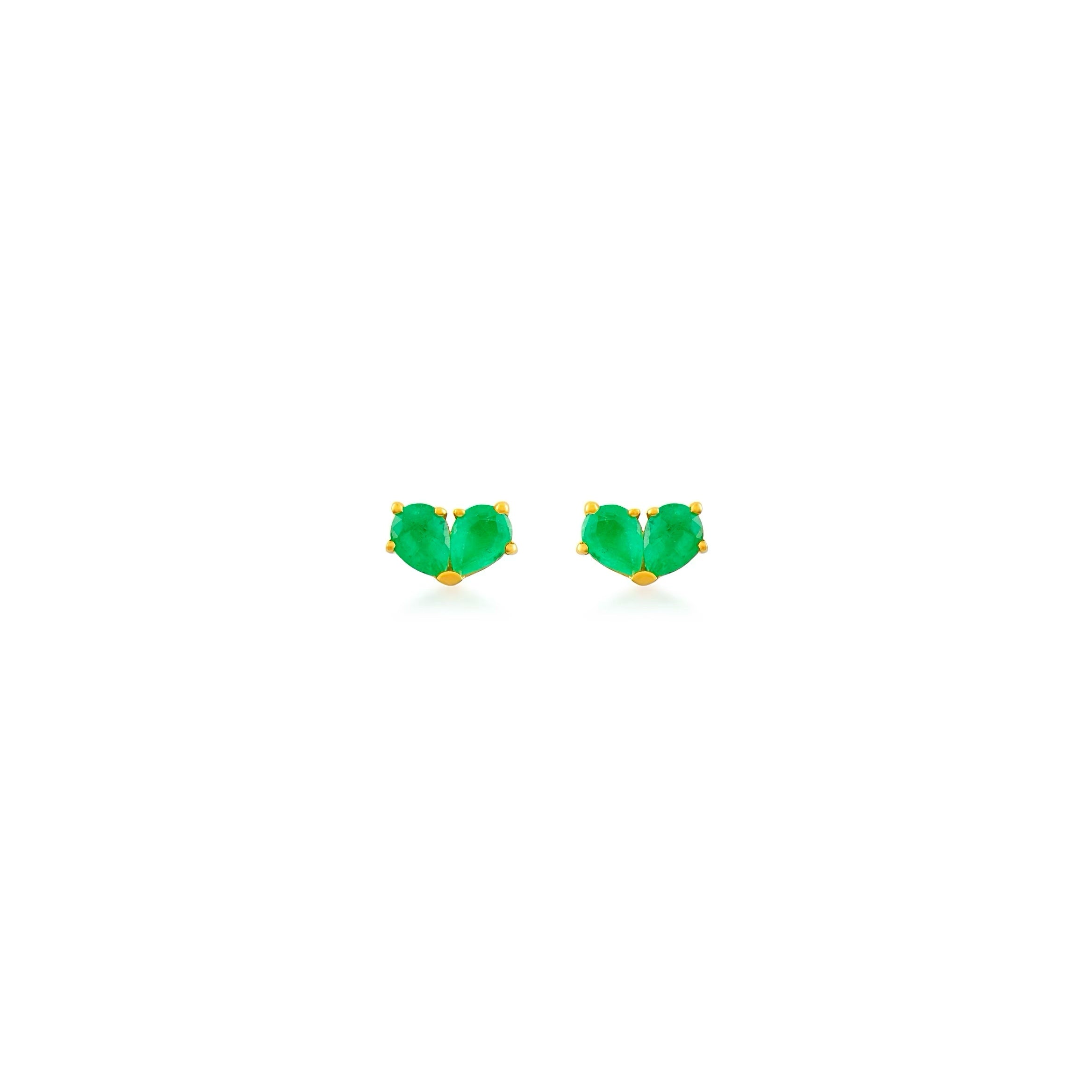 Emerald Heart Studs
