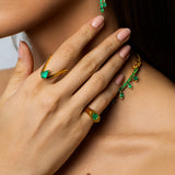 Emerald Hexagon Signet Pinky