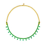 Emerald Pear Shape Diamond Drop 2 in 1 Bracelet & Necklace
