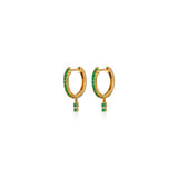 Emerald Petite Double Drip Huggie