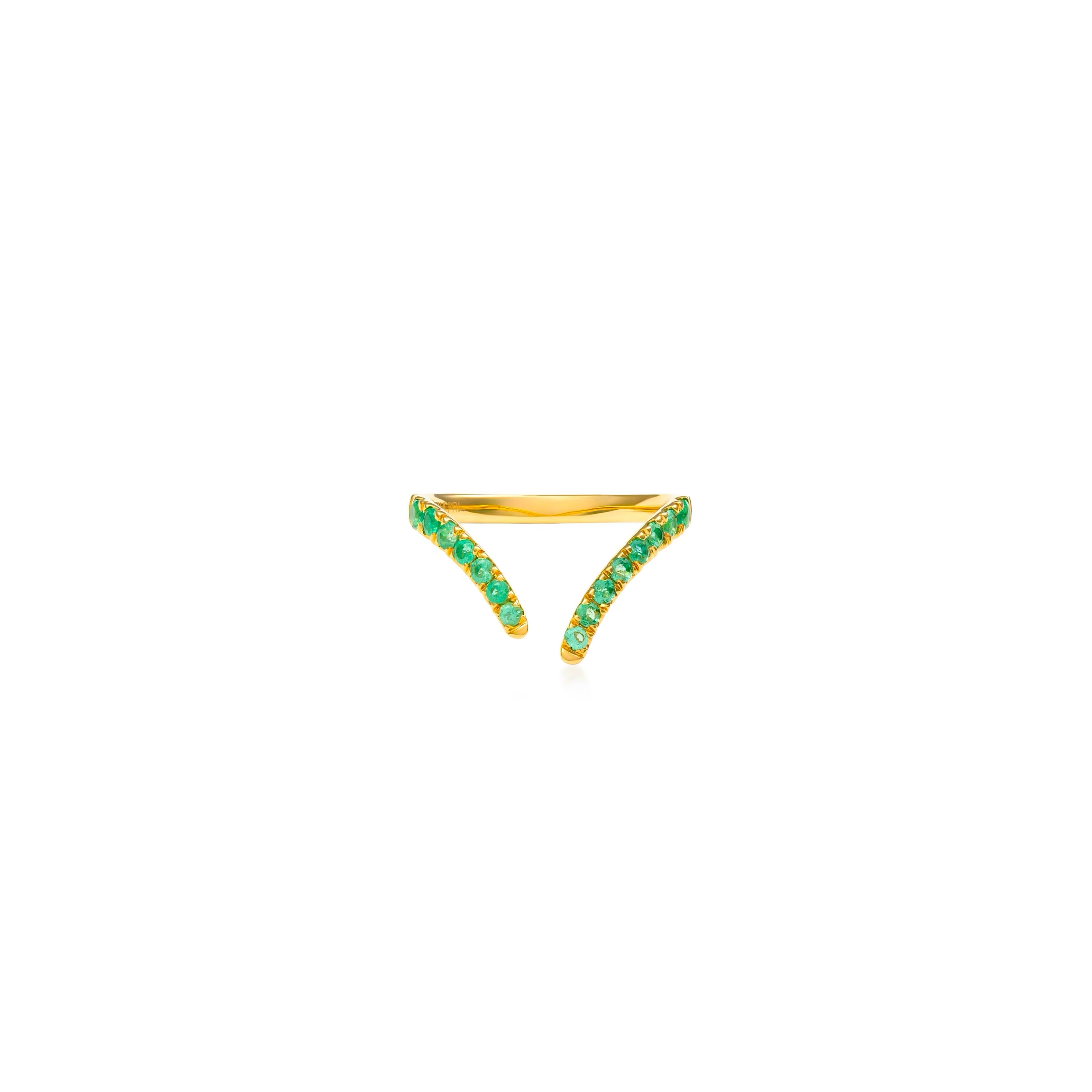 Emerald Split Vanki Ring