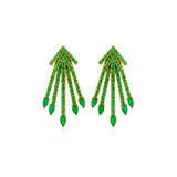 Emerald Starburst Ear Jacket & Earrings Set in Yellow Gold