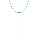 Emerald Tennis Lariat Necklace