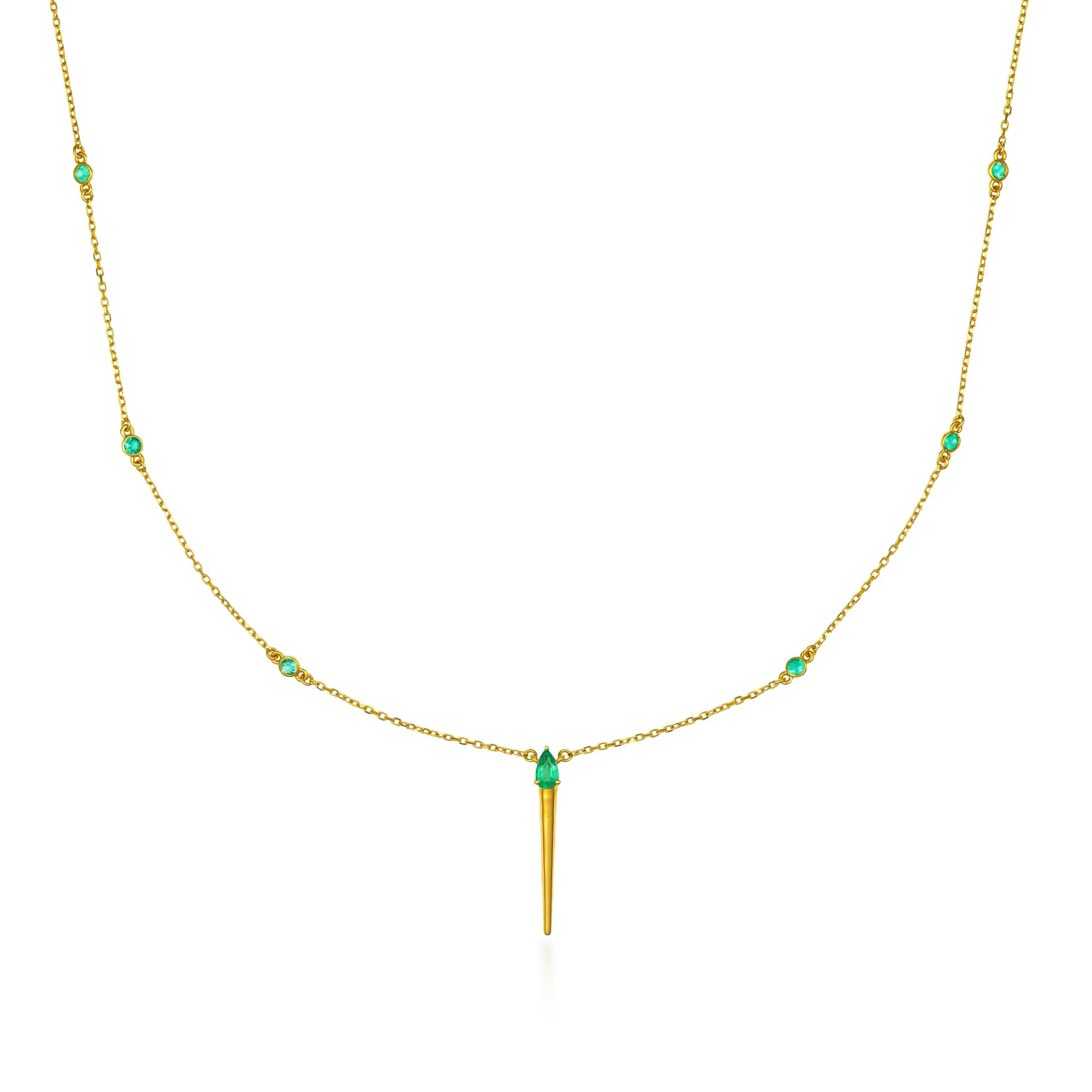Emerald Thorn Pendant Necklace