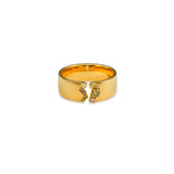 Fancy Color Center Crack Diamond Band