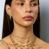 Cartouche Fancy Color Seven Carousel Drop Necklace with Single Halo Pendant