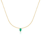 Floating Pear Emerald Necklace