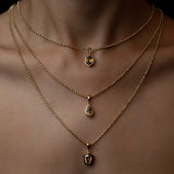 Alfie Fancy Color Diamond Bullet Shield Pendant Necklace