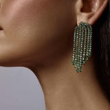 Emerald Fringe Earrings