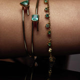 The JJ Knot Pear Emerald Bangle